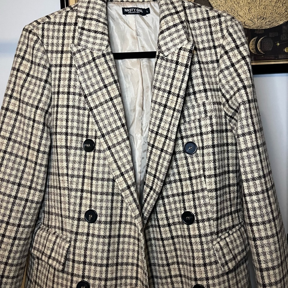 Brown Plaid Trench Coat